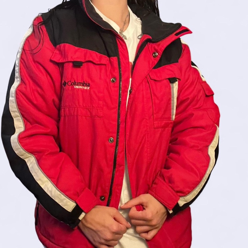 Columbia Men's Red and Black Ski Jacket